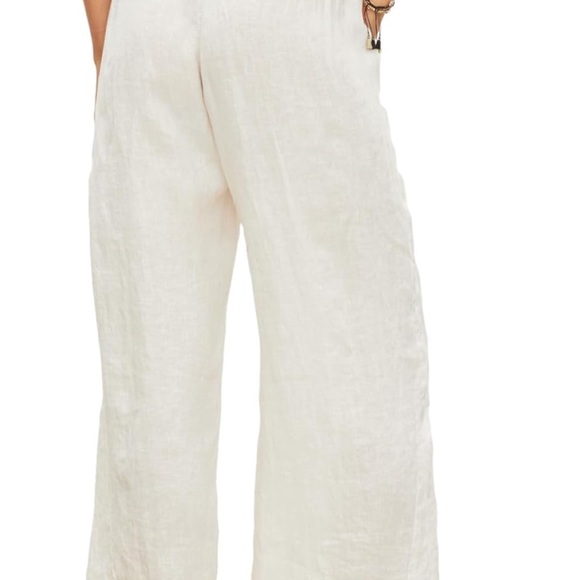 Size US2 Attitude by Jay Manual Women's Linen White Pants with Pockets - Picture 10 of 16